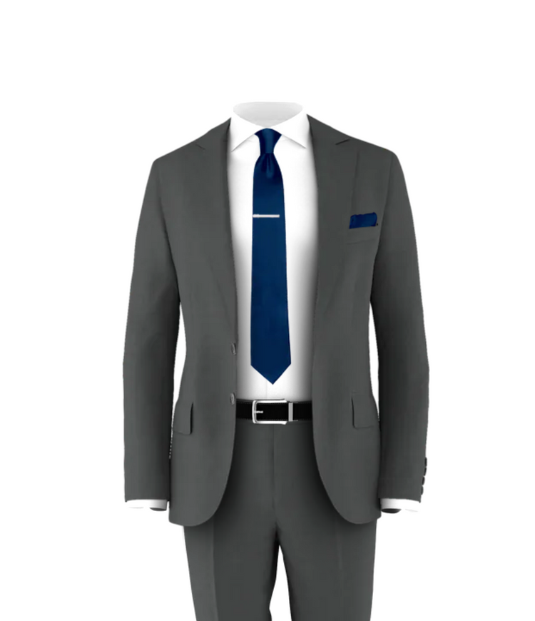 Charcoal Suit Navy Tie