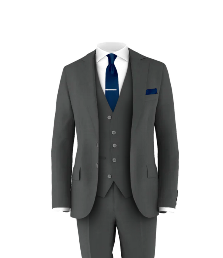 Charcoal Suit Navy Tie