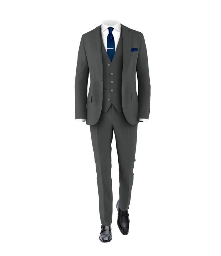 Charcoal Suit Navy Tie