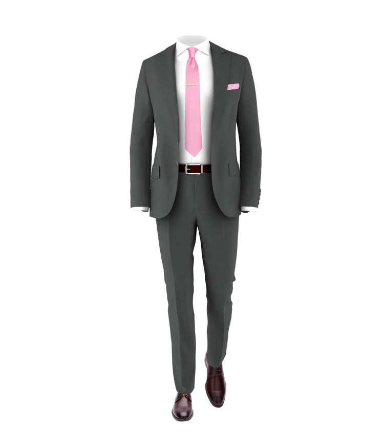 Charcoal Grey Suit Black Shirt Red Tie Charcoal Suit Pink Tie