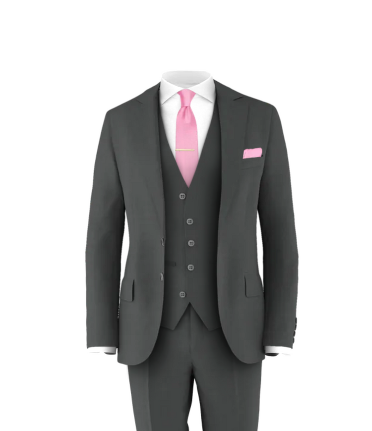 Charcoal Suit Pink Tie