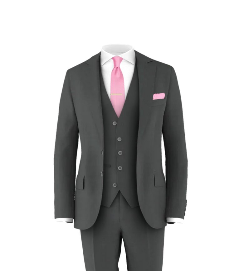 grey suit pink dress long light pink dresses with gray suits (bridesmaids and groomsmen) : darker pink and a charcoal gray
