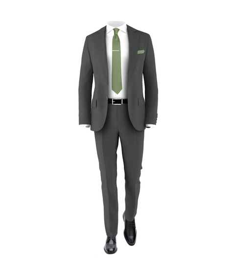 Charcoal Suit Sage Tie Suit for Weddings Events