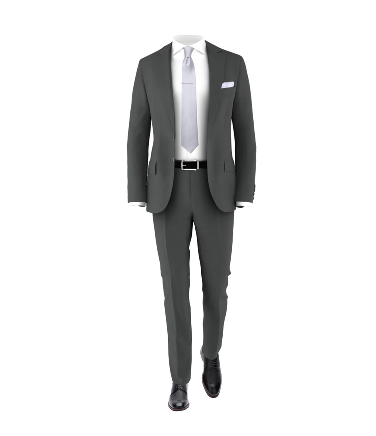 Charcoal Suit Silver Tie