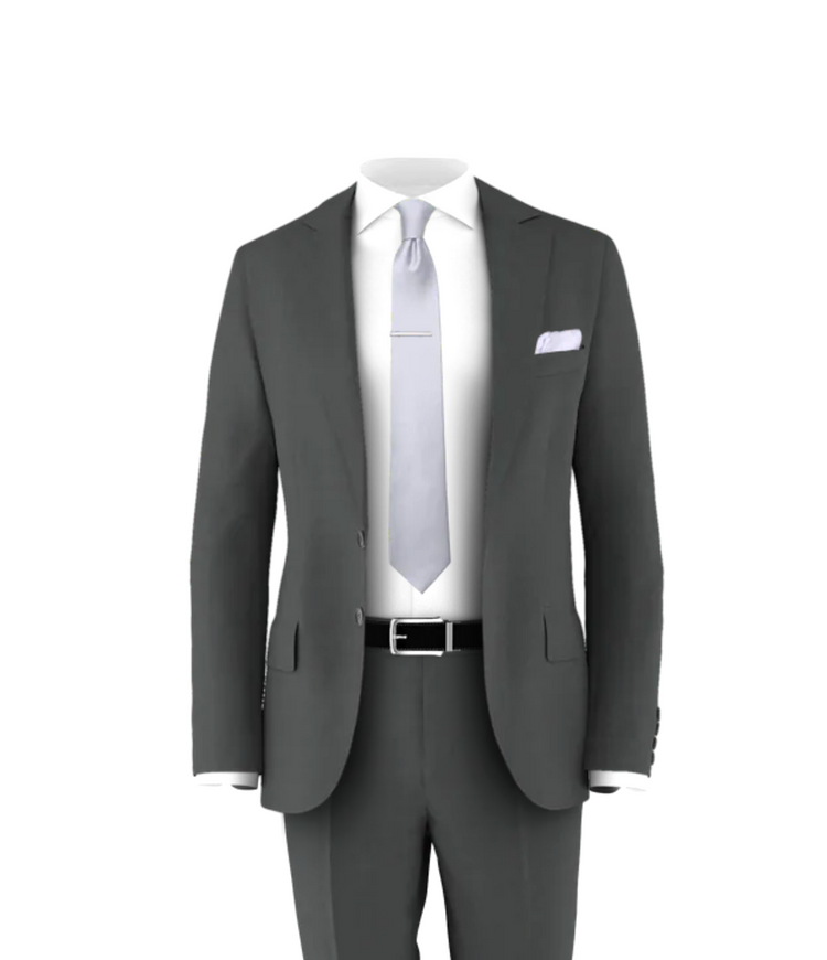Charcoal Suit Silver Tie