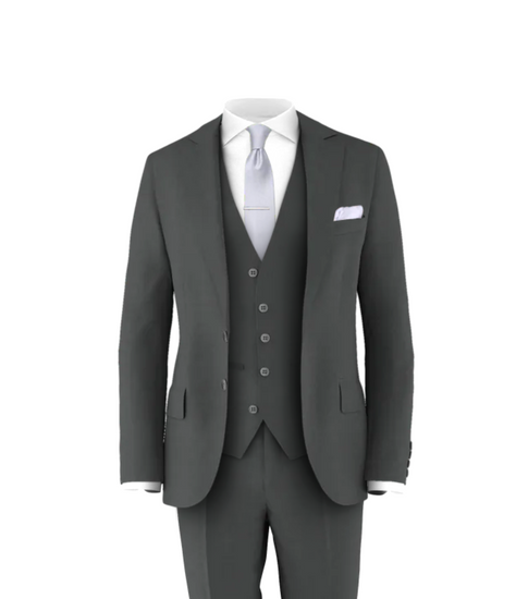Charcoal Suit Silver Tie Suit for Weddings Events