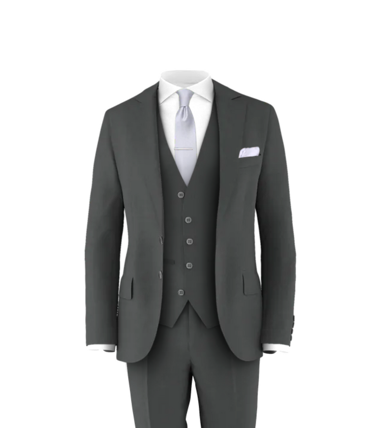 Charcoal Suit Silver Tie