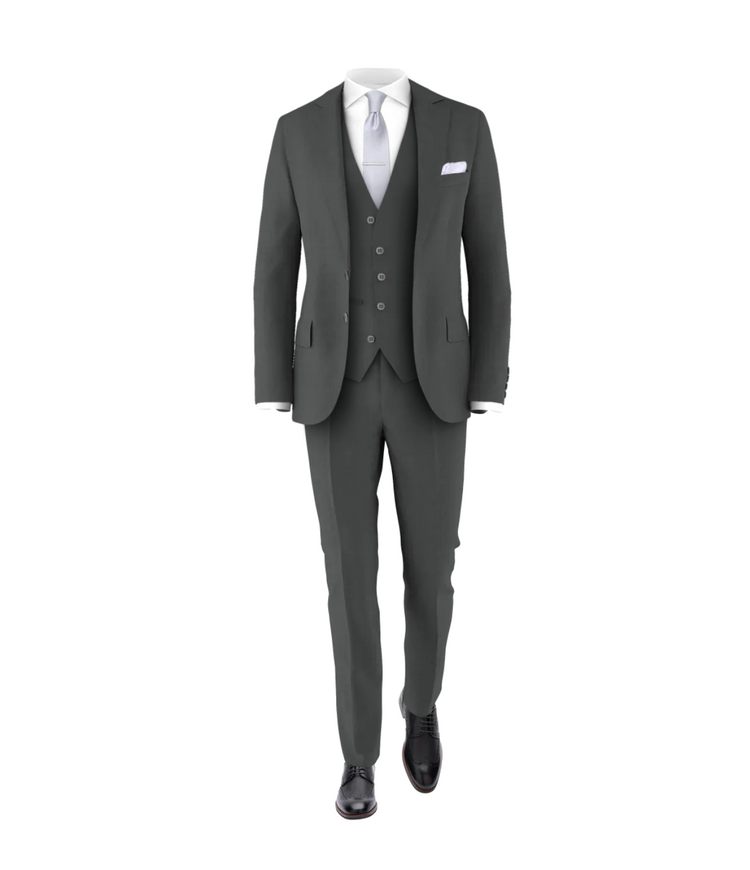 Charcoal Suit Silver Tie