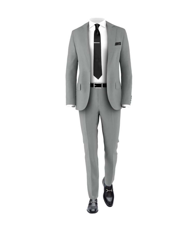 Light Grey Suit Black Tie