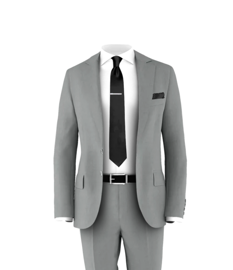 light grey suit with black dress Grey Suit and Black Dress