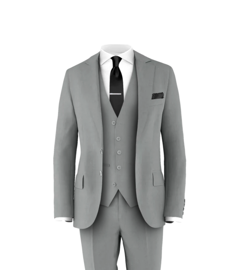 Light Grey Suit Black Tie
