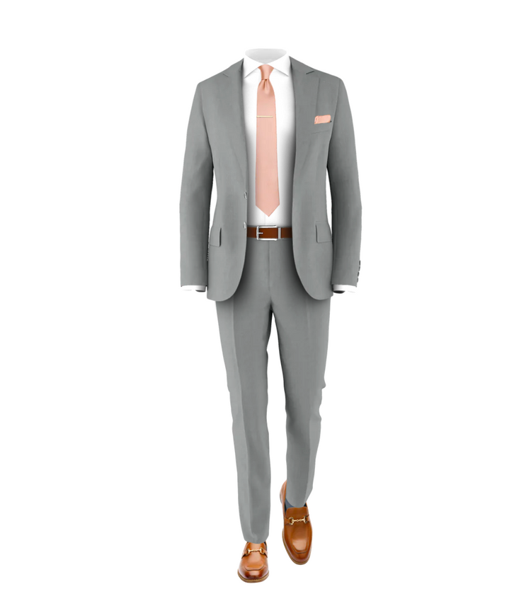 Light Grey Suit Blush Tie