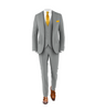 Light Grey Suit Gold Tie