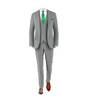 Light Grey Suit Green Tie