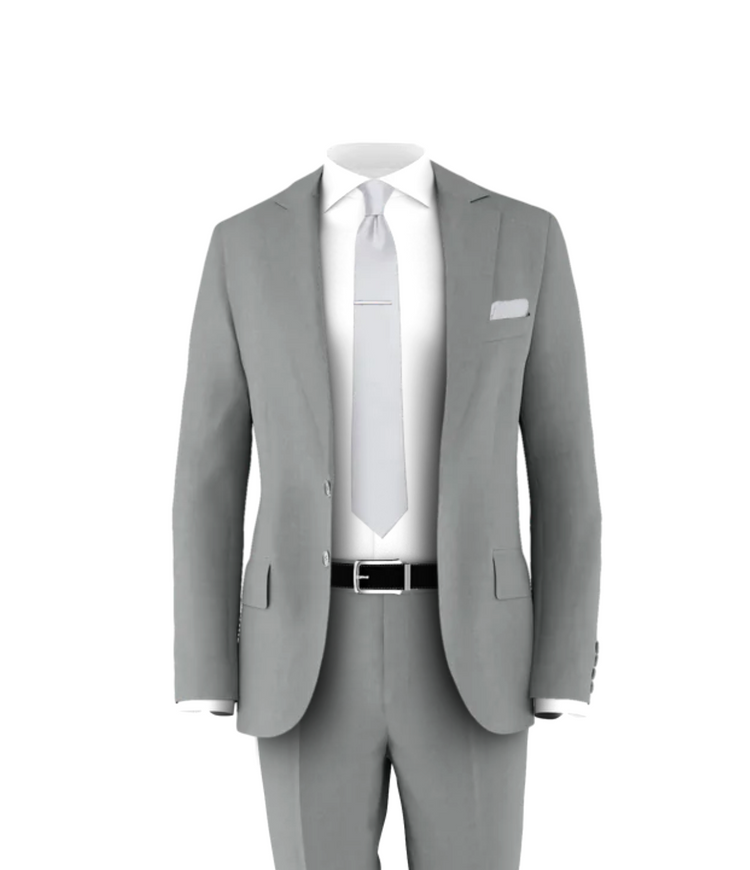 Light Grey Suit Grey Tie