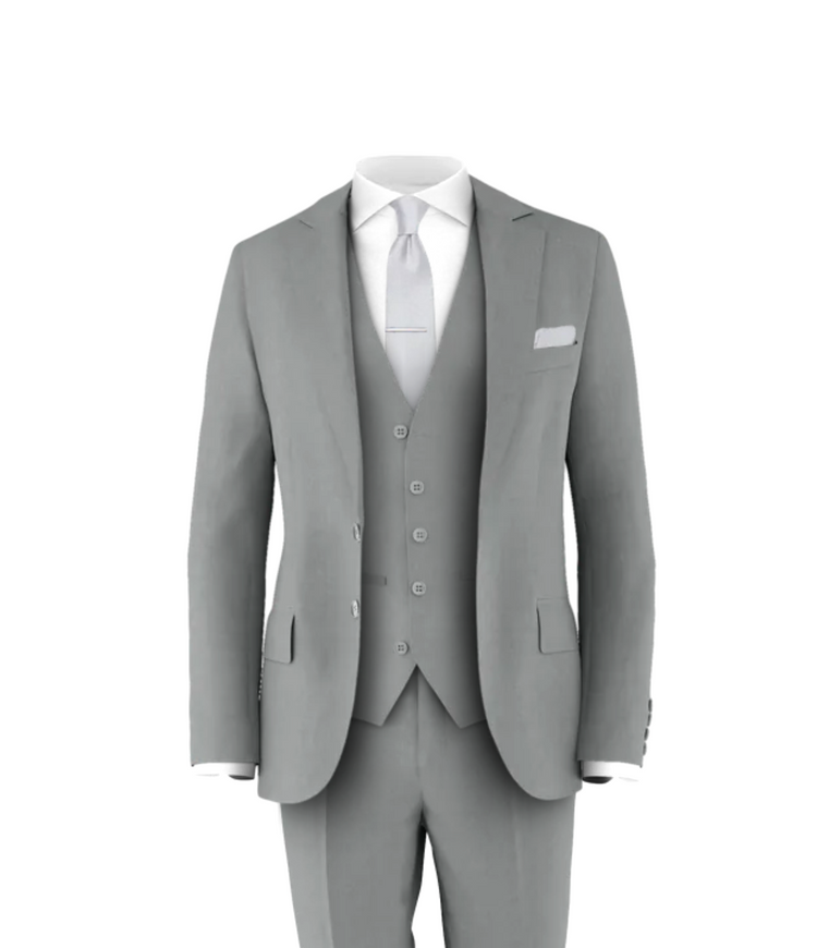Light Grey Suit Grey Tie