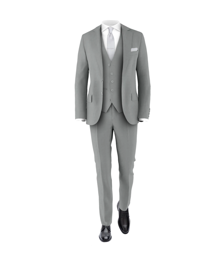 Light Grey Suit Grey Tie