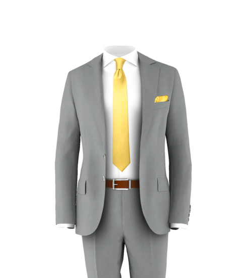 Light Grey Suit & Light Gold Tie | Suit for Weddings & Events Light Grey Suit & Light Gold Tie | Suit for Weddings & Events