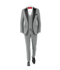 Light Grey Tuxedo & Medium Red Tie