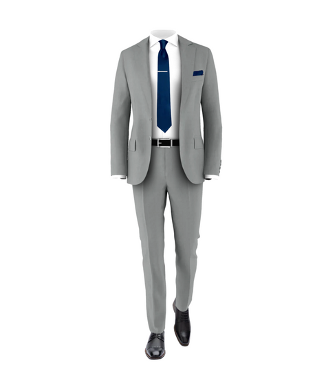 Light Grey Suit Navy Tie