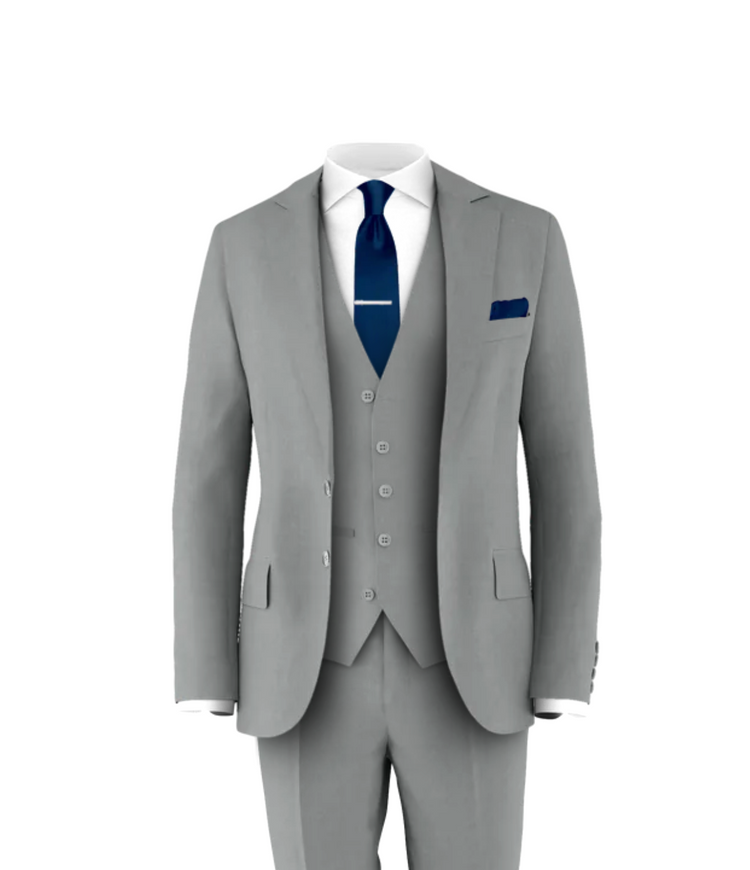 Light Grey Suit & Navy Tie | Men's Wedding Suit | Grooms Club Light Grey Suit & Navy Tie | Men's Wedding Suit | Grooms Club