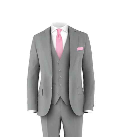 Light Grey Suit Pink Tie Wedding Suit Tuxedo for Groom