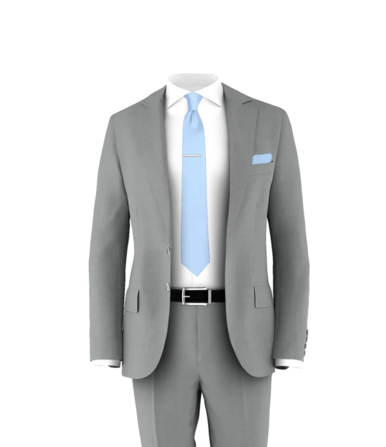 Light Grey Suit & Powder Blue Tie | Wedding Suit & Tuxedo for Groom Light Grey Suit & Powder Blue Tie | Wedding Suit & Tuxedo for Groom