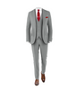 Light Grey Suit Red Tie