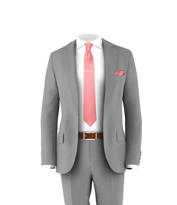 Light Grey Suit Rose Tie