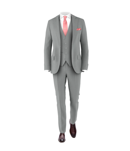 Light Grey Suit Rose Tie