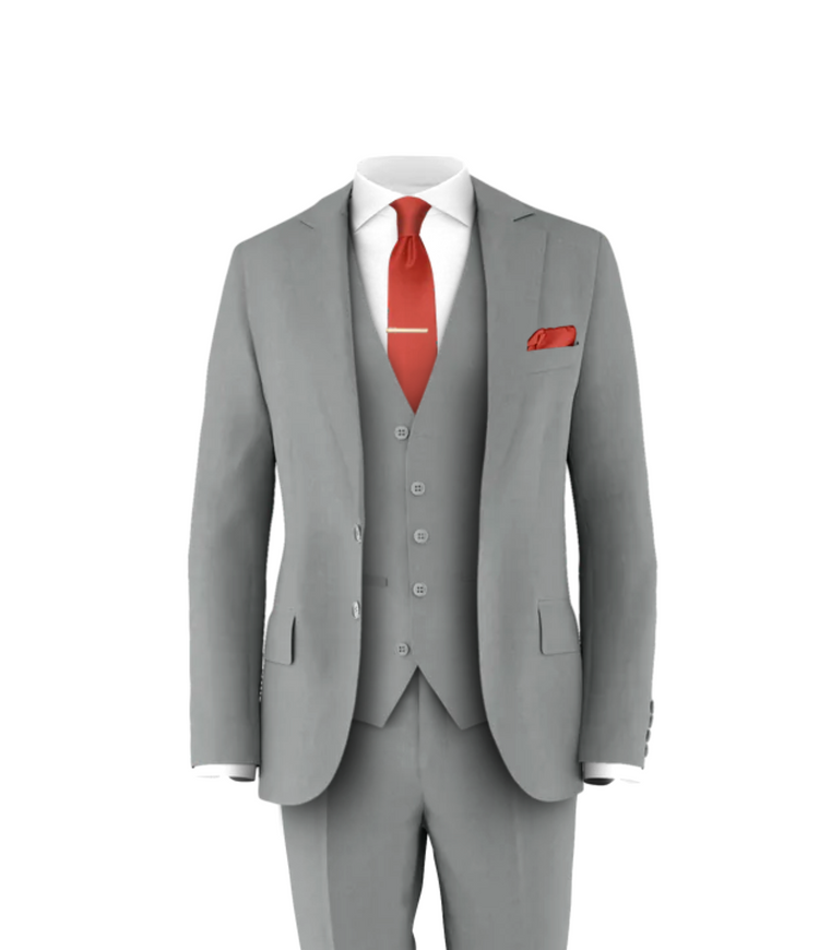 Light Grey Suit Rust Tie