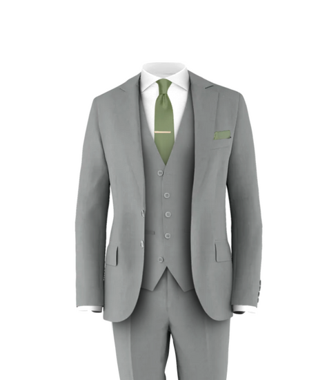 Grey suit green vest outlet