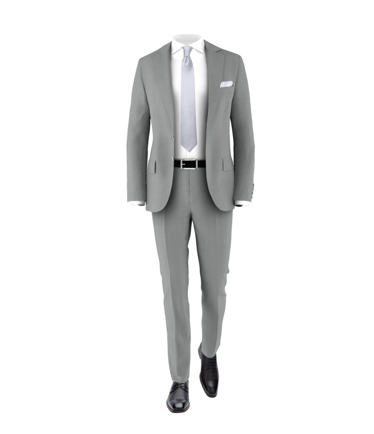 Light Grey Suit Silver Tie