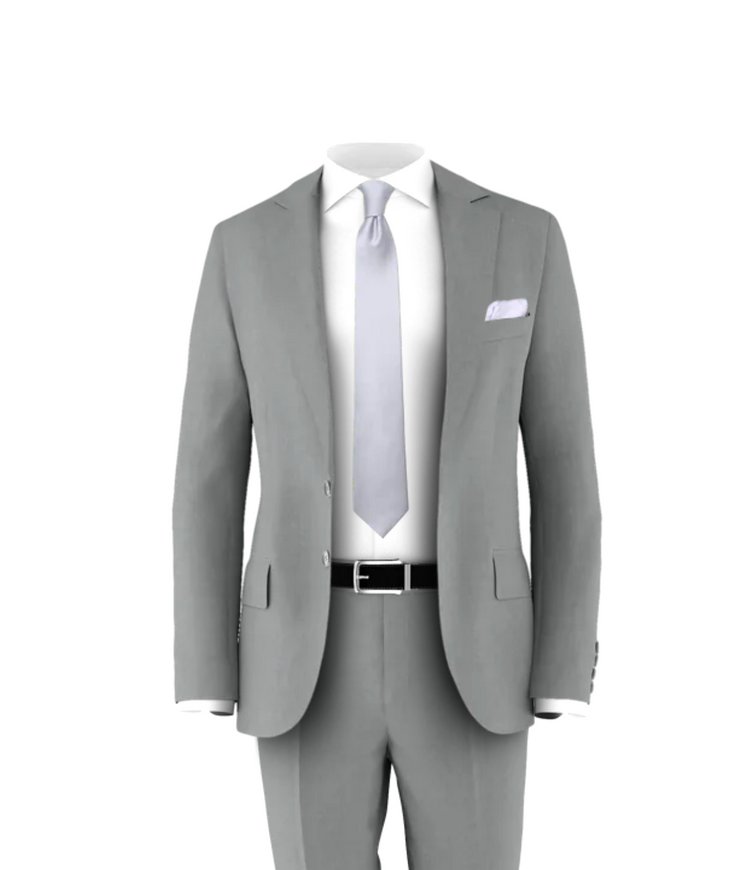 Light Grey Suit Silver Tie