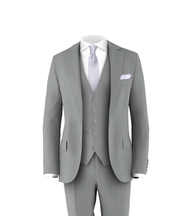 Light Grey Suit Silver Tie