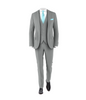 Light Grey Suit Turquoise Tie