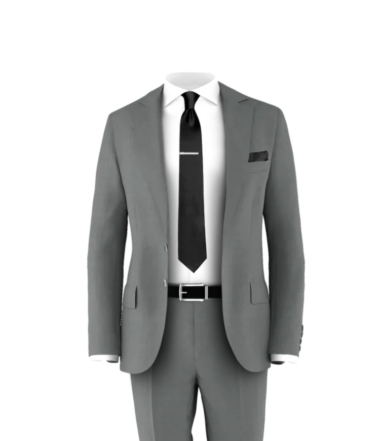 Medium Grey Suit Black Tie