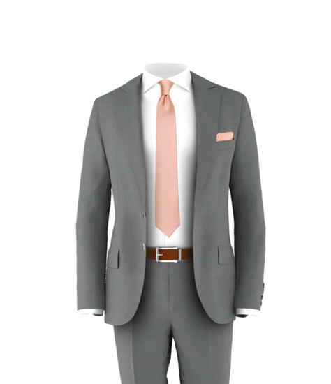 Medium Grey Suit Blush Tie Wedding Suit Tuxedo
