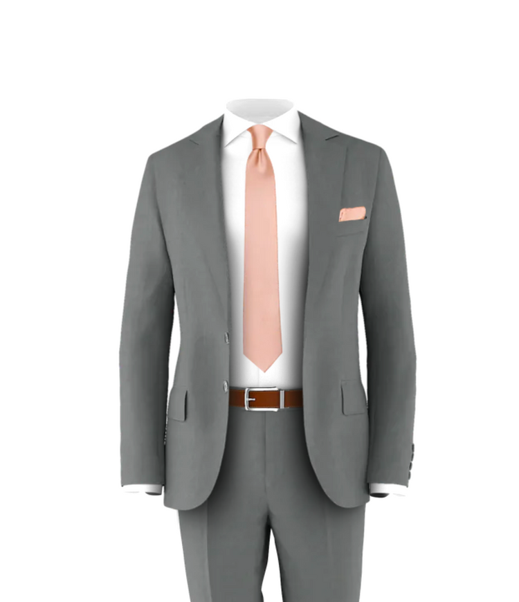 Medium Grey Suit Blush Tie