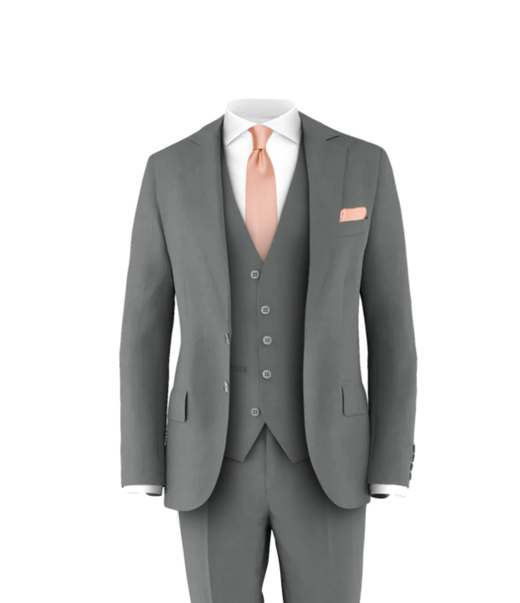 Medium Grey Suit Blush Tie