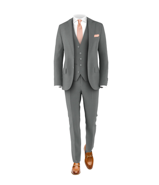 Medium Grey Suit Blush Tie