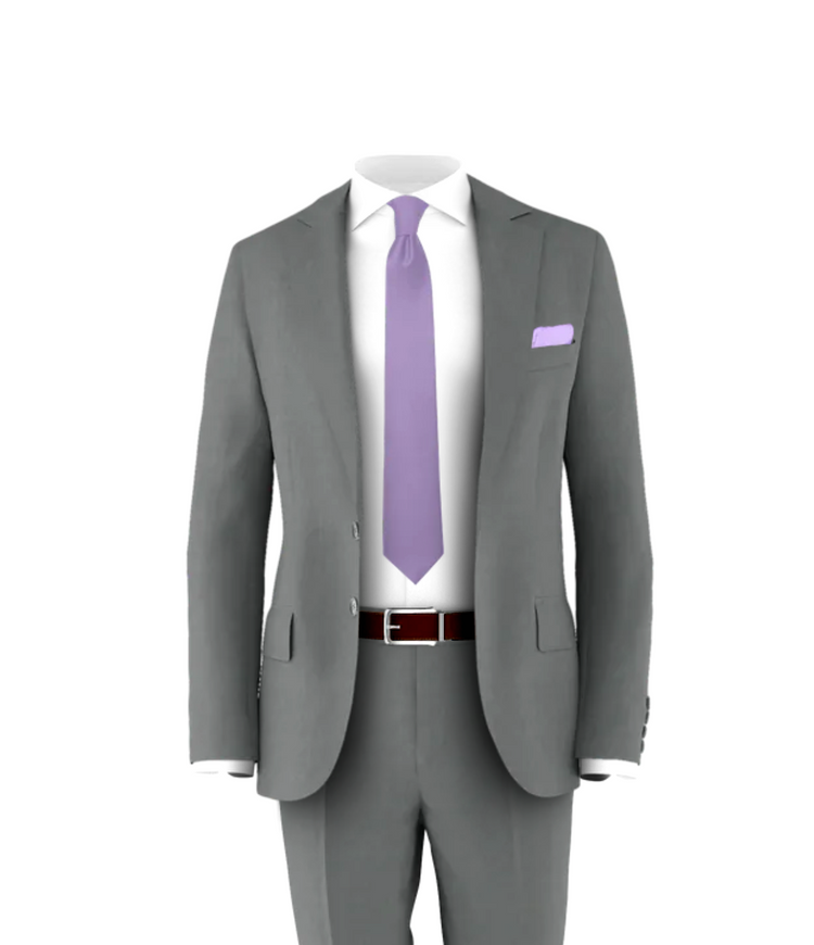 Medium Grey Suit Lavender Tie