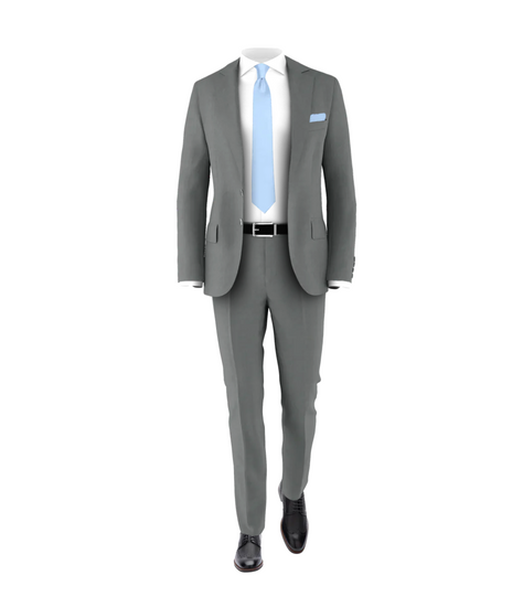 Medium Grey Suit & Light Blue Tie | 3 Piece Suits for Weddings Medium Grey Suit & Light Blue Tie | 3 Piece Suits for Weddings