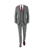 Medium Grey Suit Plum Tie
