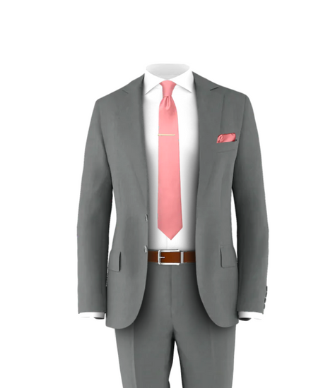 Medium Grey Suit & Rose Tie | 3 Piece Suits for Weddings Medium Grey Suit & Rose Tie | 3 Piece Suits for Weddings