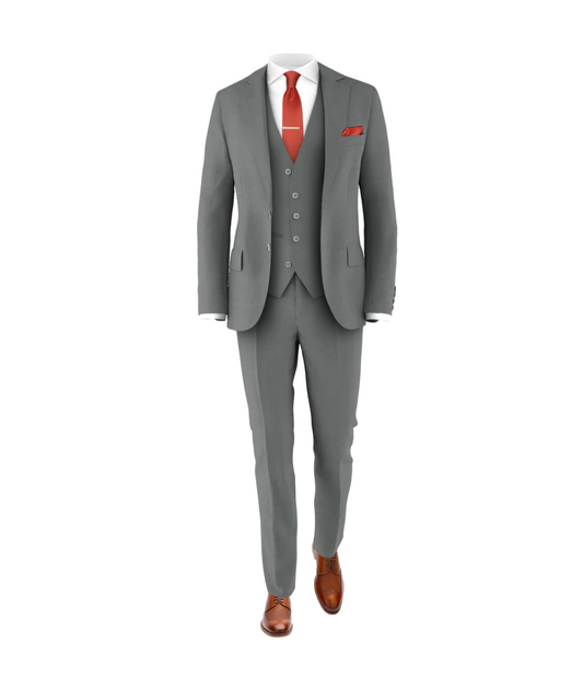 Medium Grey Suit Rust Tie