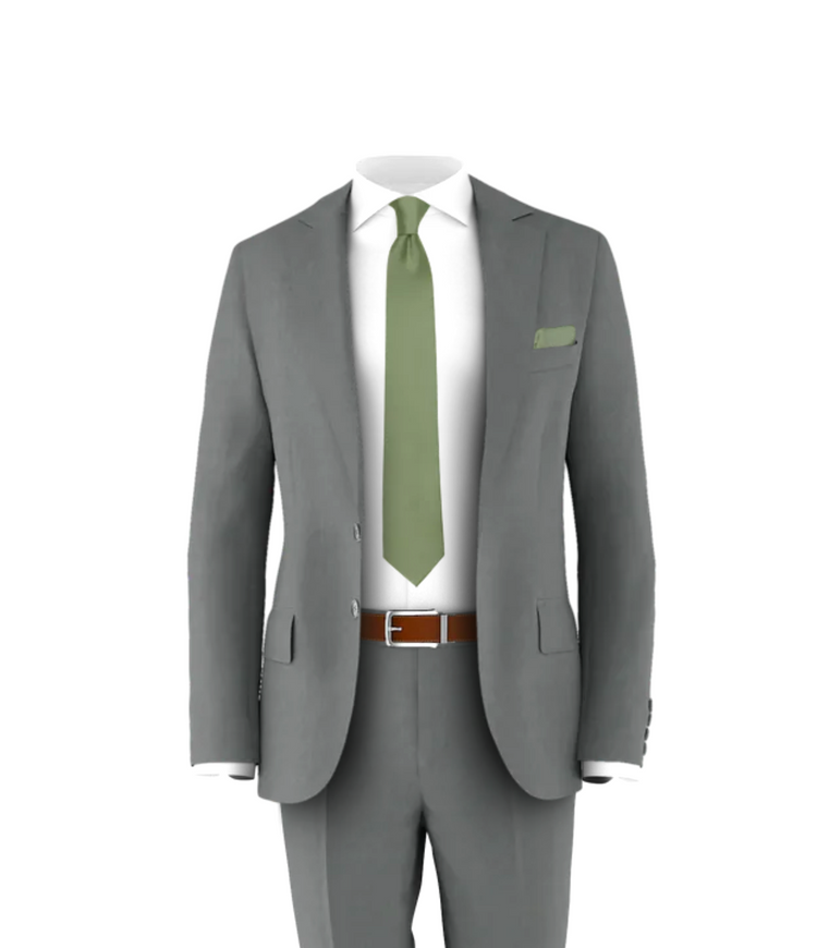 Medium Grey Suit Sage Tie