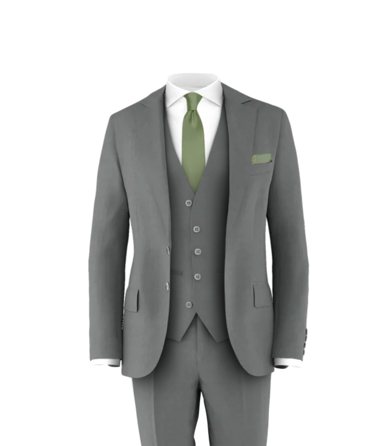 Medium Grey Suit Sage Tie Men's Suits Tuxedos - Main Image
