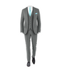 Medium Grey Suit Turquoise Tie
