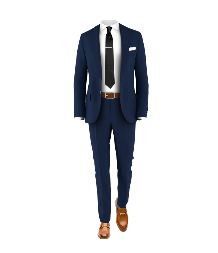Navy Suit Black Tie
